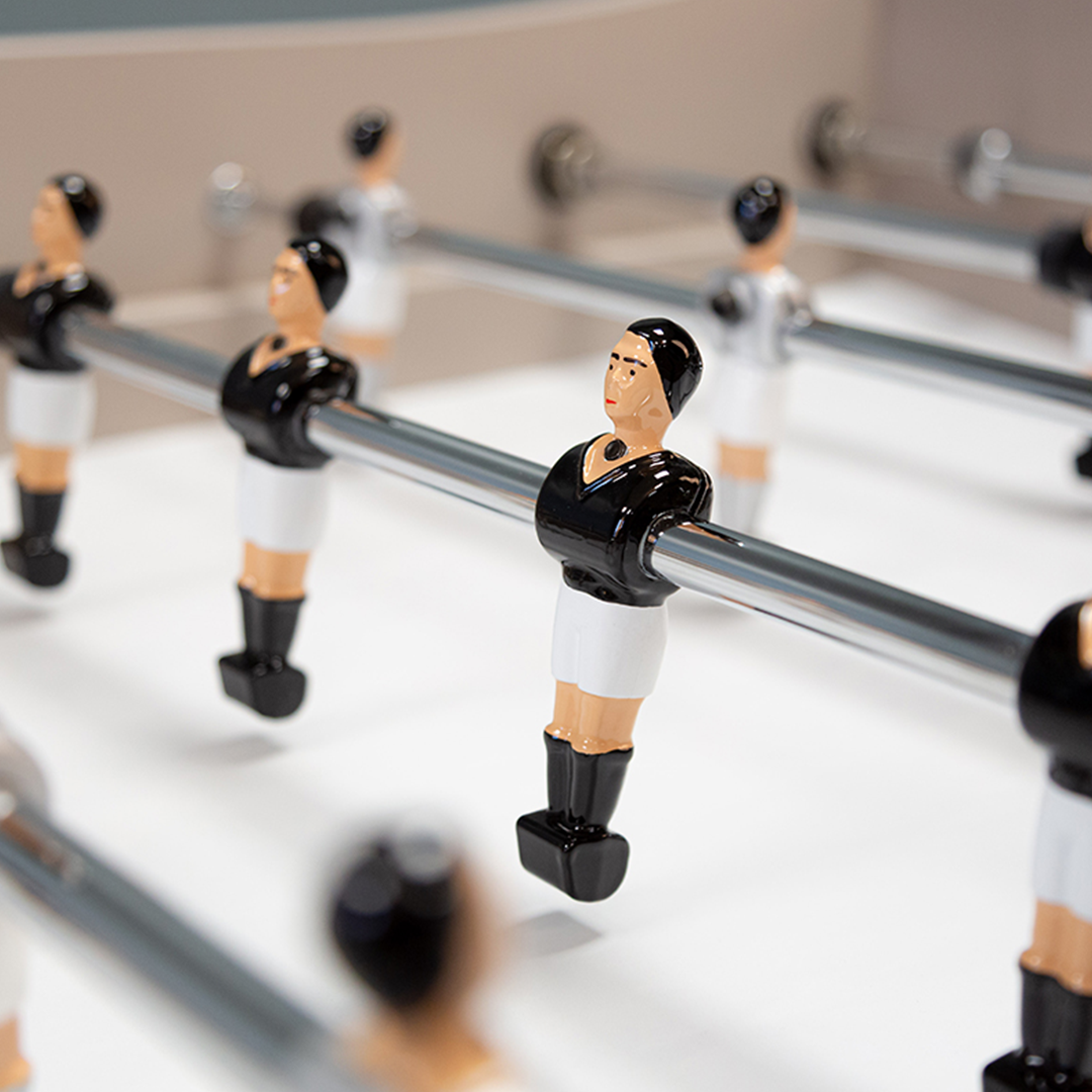 This Premium French-Made Foosball Table includes everything you need to get started and makes an attractive addition to any home game space.