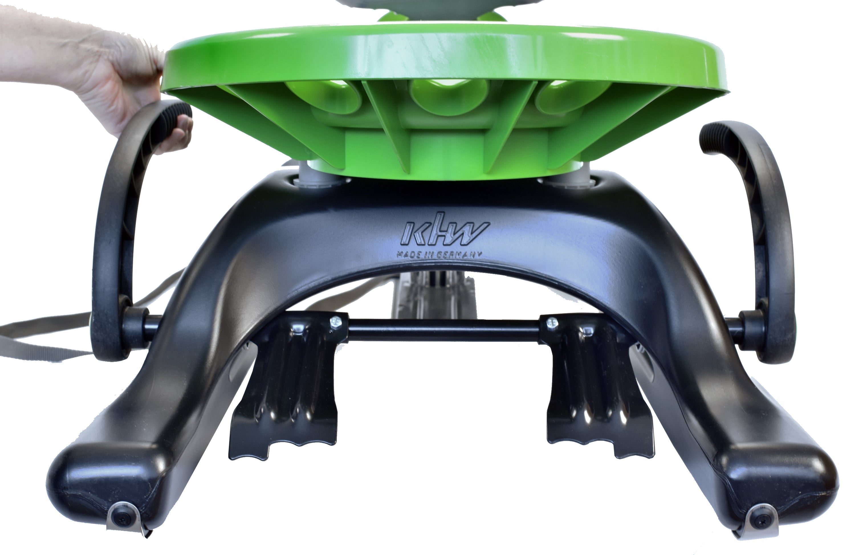 Close up of breaks on snow sled