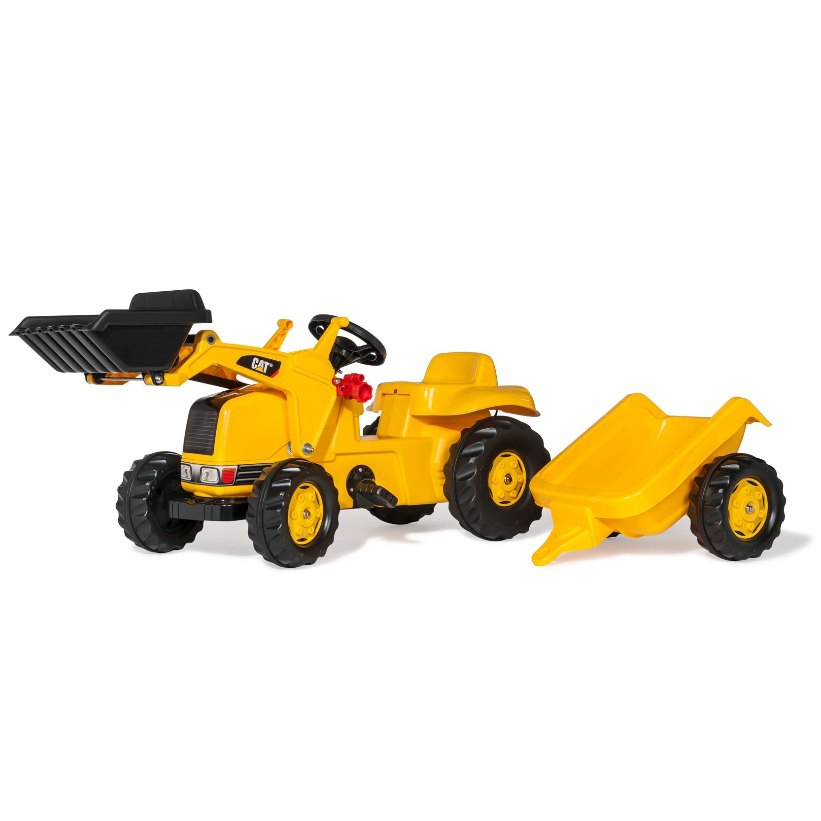 CAT ride on tractor with front loader and trailer