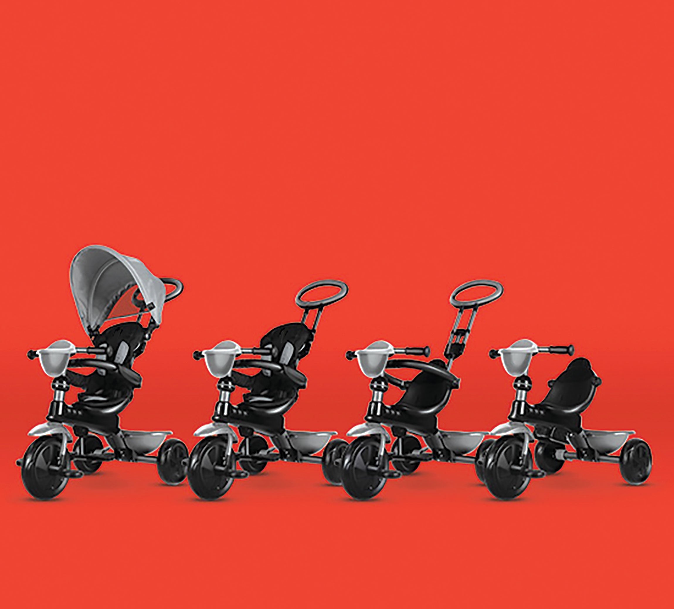 The KETTLER Happy Navigator 4-in-1 Trike grows with your little one from 10 to 72 months, transforming from parent-controlled ride on to kids’ tricycle. Unique removable and adjustable features make sure your little one has a trike for every stage of their development.