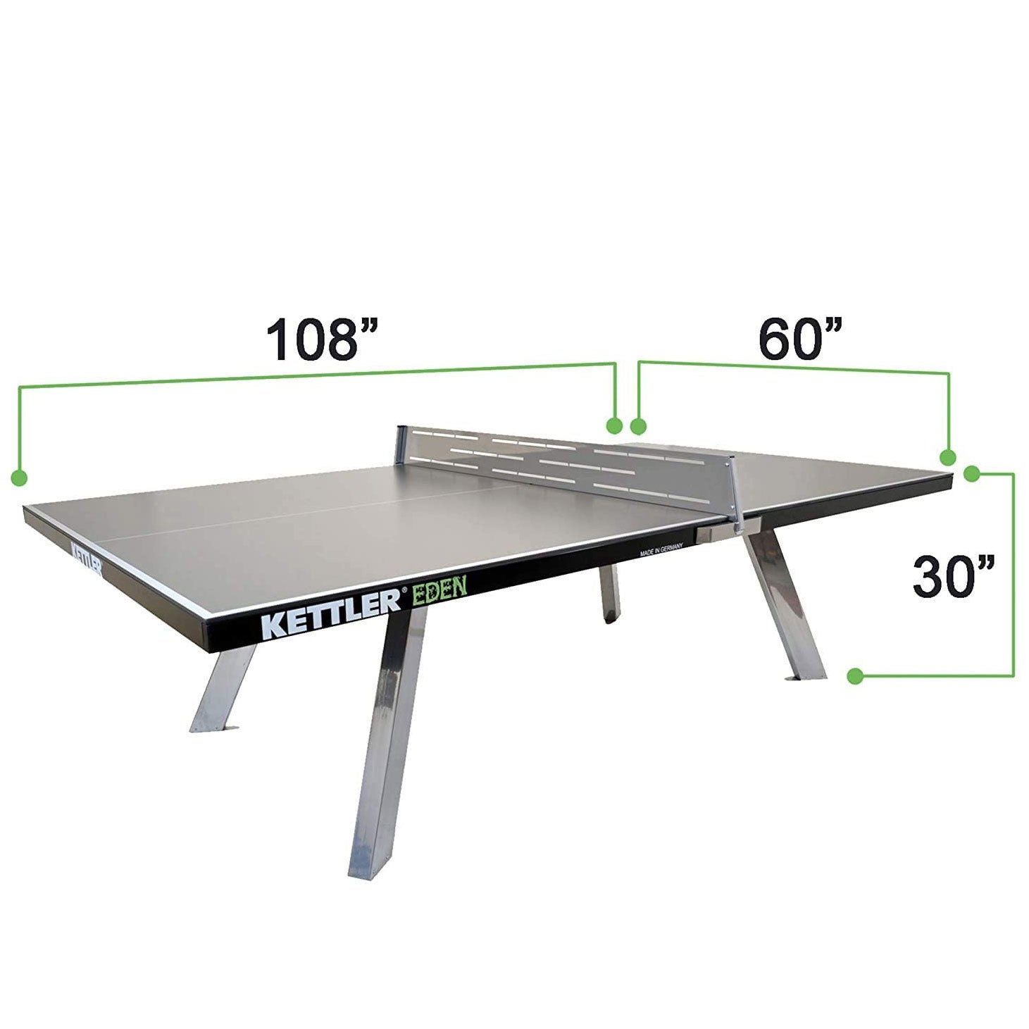 Eden Outdoor Stationary Table Tennis Table - Grey