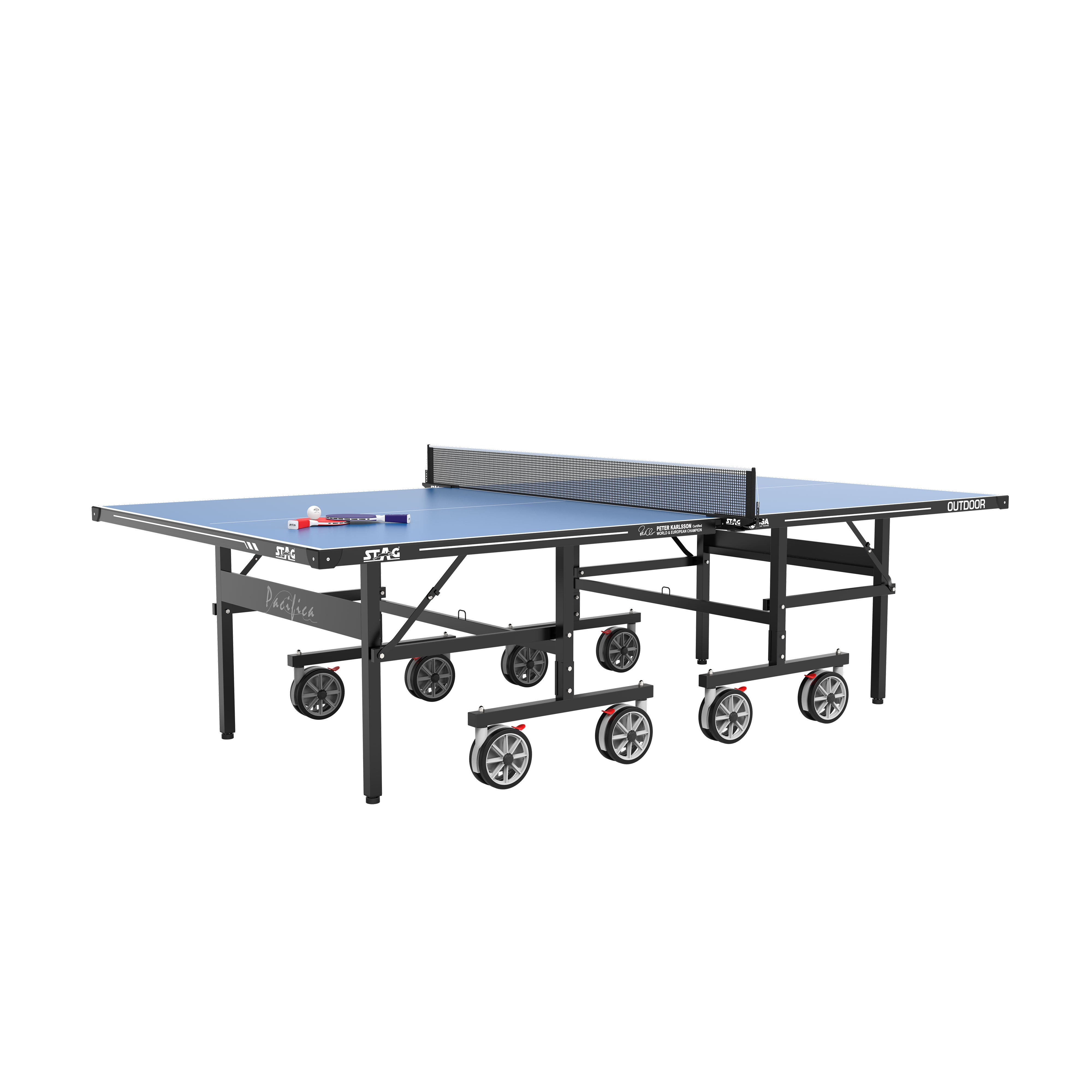 Pacifica Blue Outdoor Table Tennis Table - 2-Player Bundle