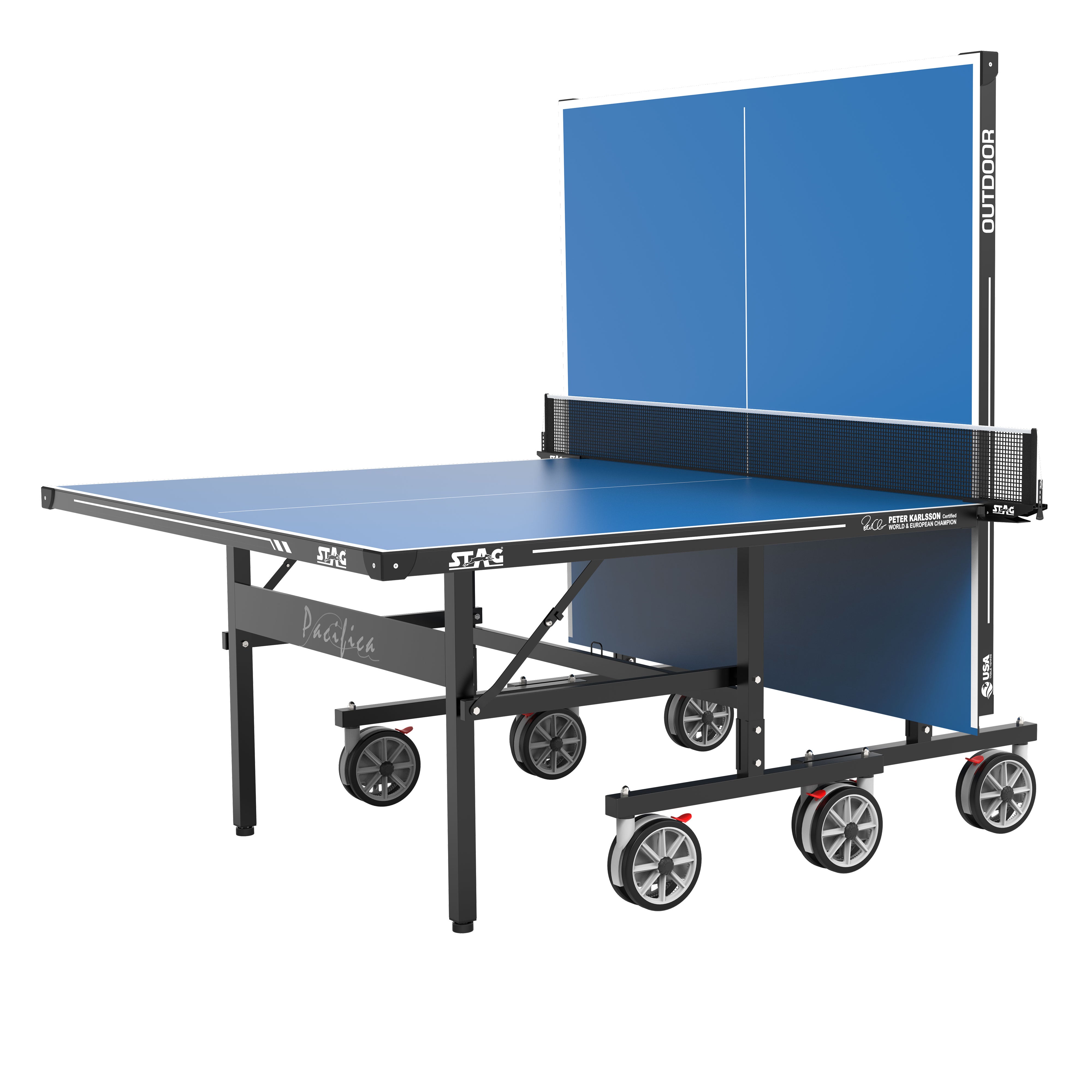 Pacifica Blue Outdoor Table Tennis Table - 2-Player Bundle