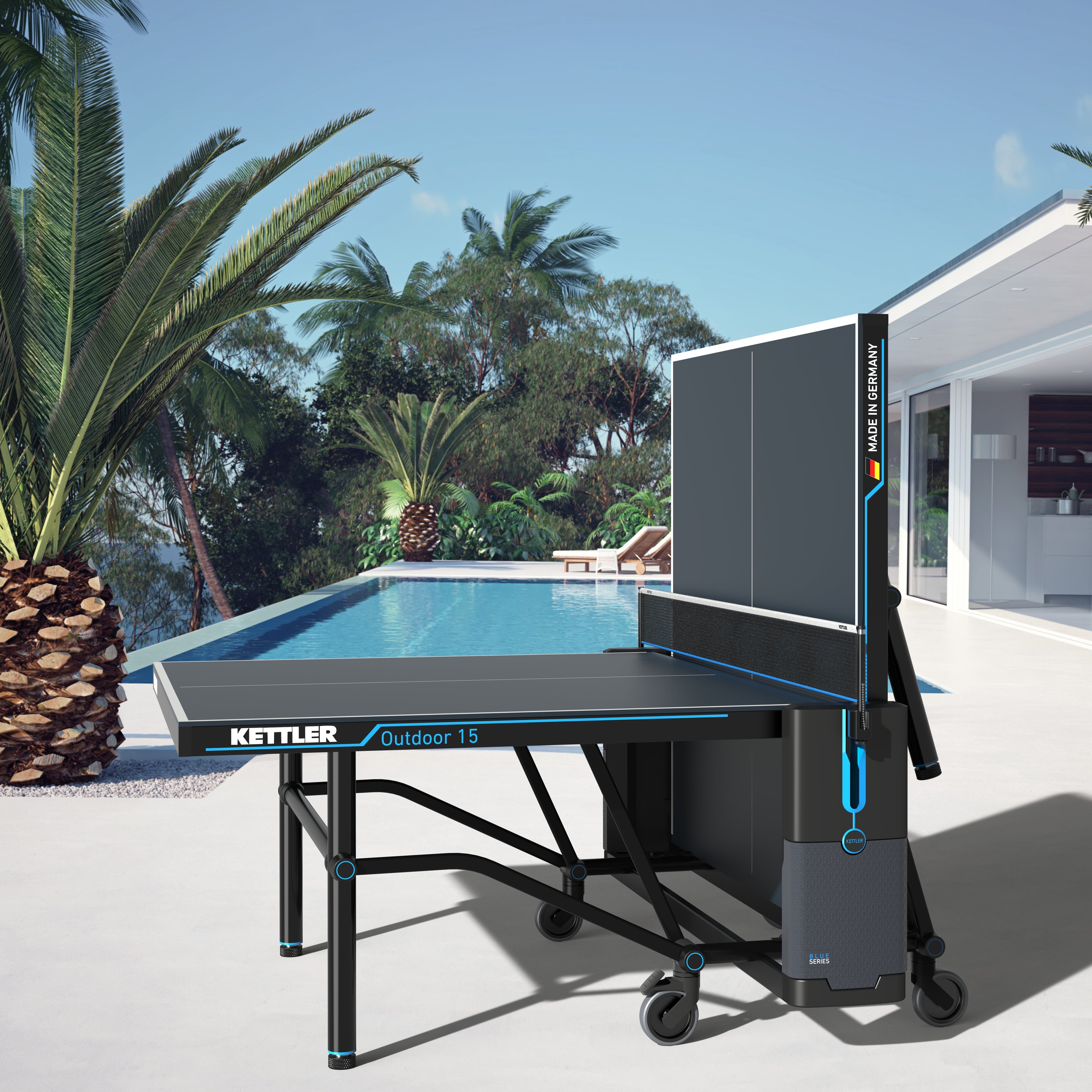 High quality outdoor table tennis table poolside